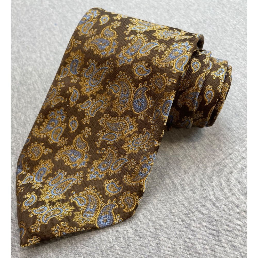 Bruno Piattelli Tie Mens Paisley 100% Silk 3.5" Wide 58" Long Made In Italy
